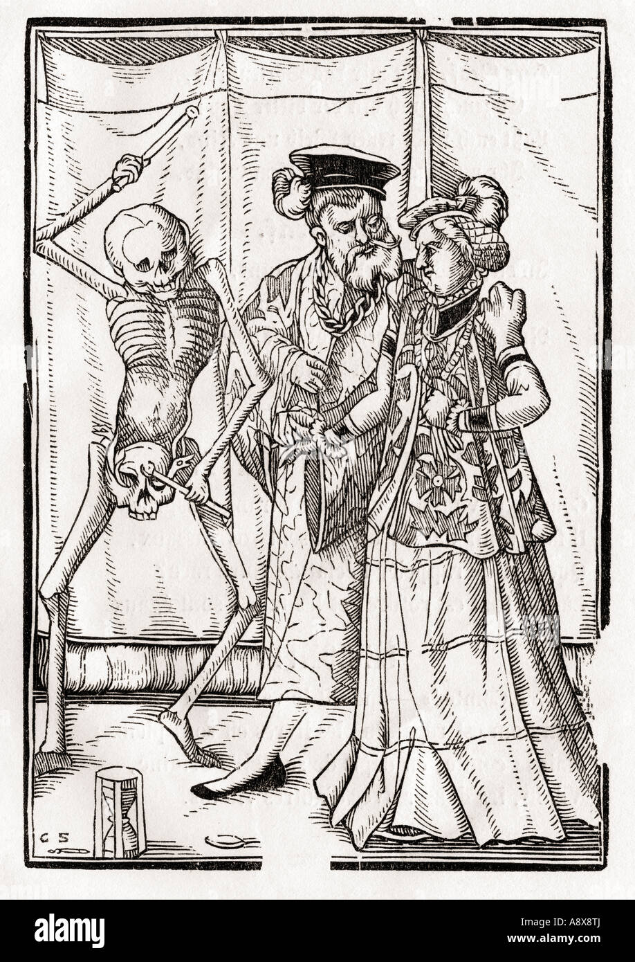 La mort vient à la duchesse. Bois de Georg Scharffenberg. De Der Todten Tanz ou de la danse de la mort, publié Bâle, 1843. Banque D'Images