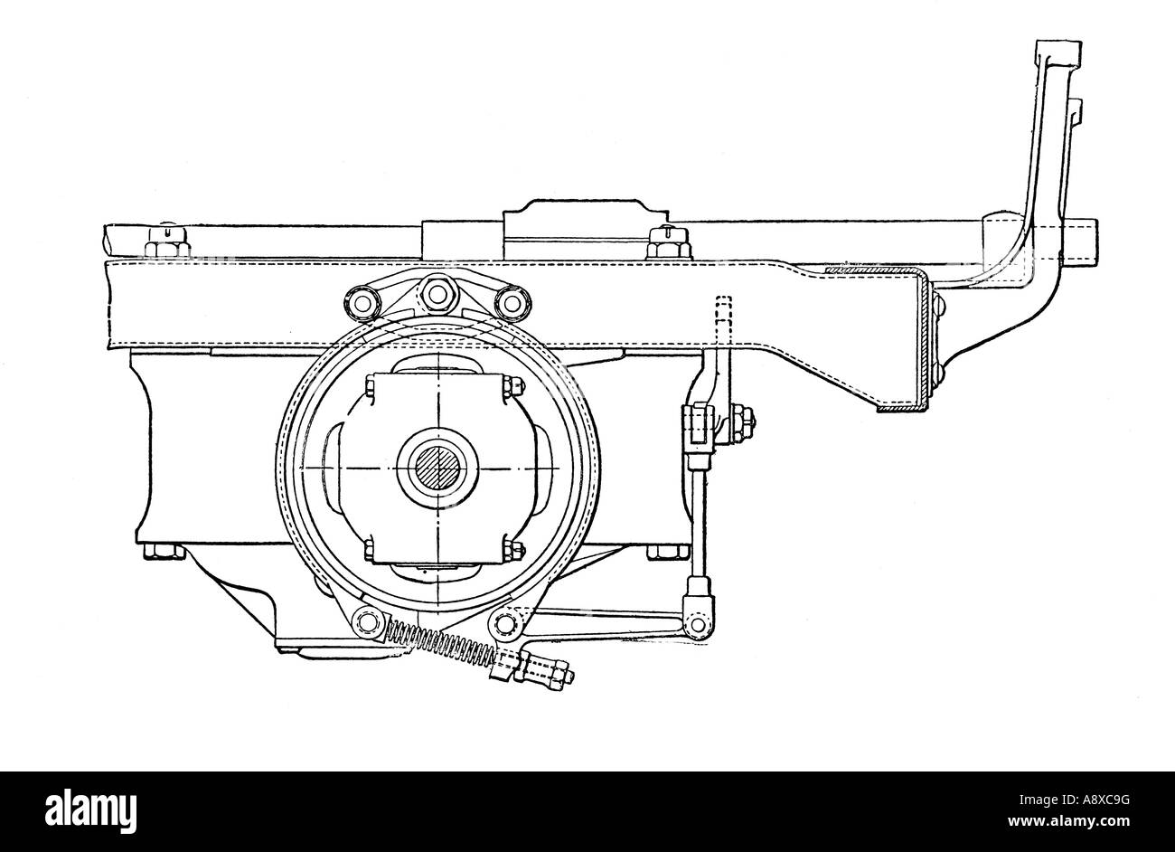 Diagramme de SIDDELEY BOÎTE DE VITESSES DE L'ARBRE DE SORTIE DE LA VOITURE MONTRANT DE FREIN Banque D'Images