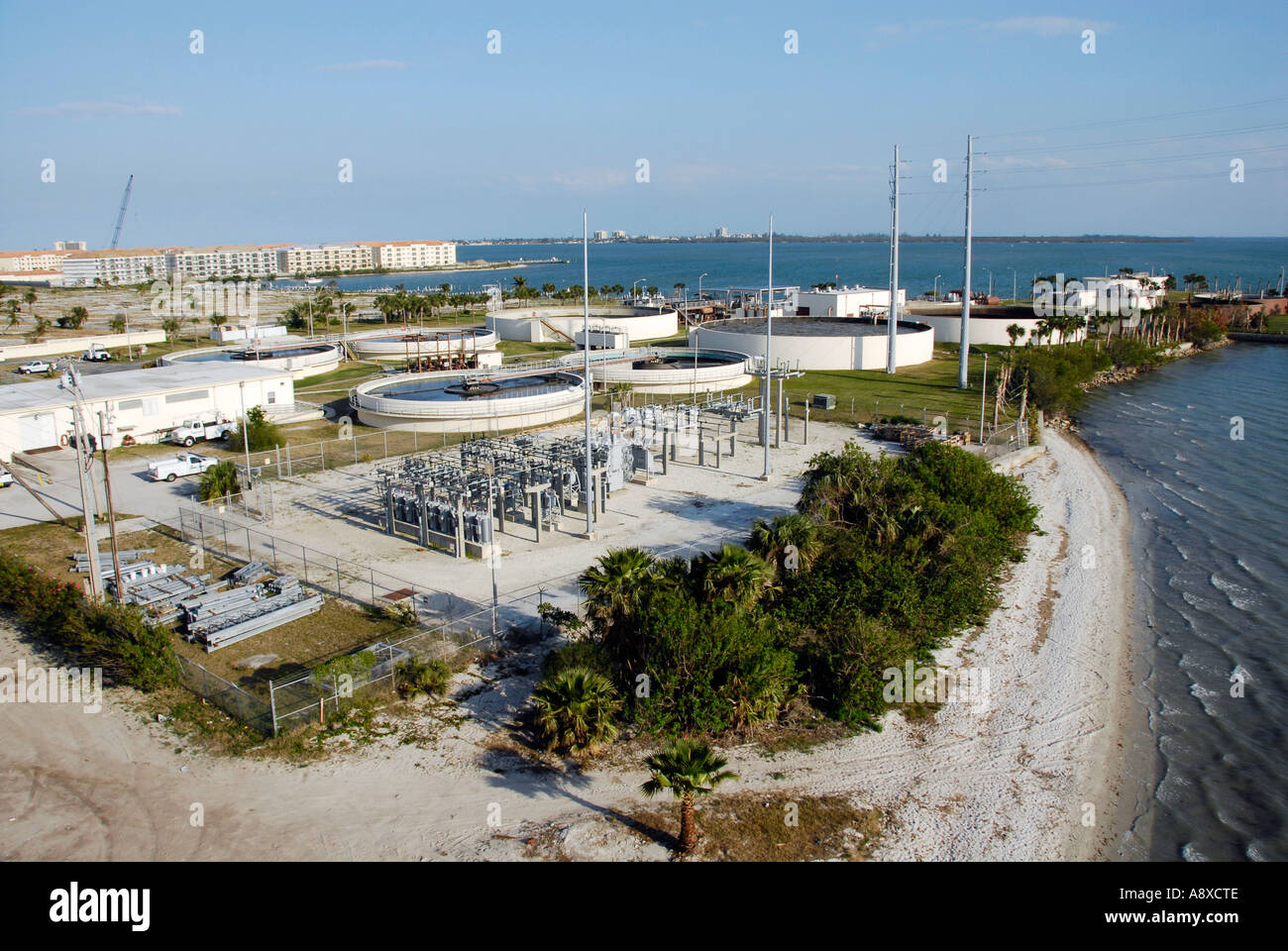 Traiter les eaux usées au Centre de Fort Pierce en Floride Banque D'Images