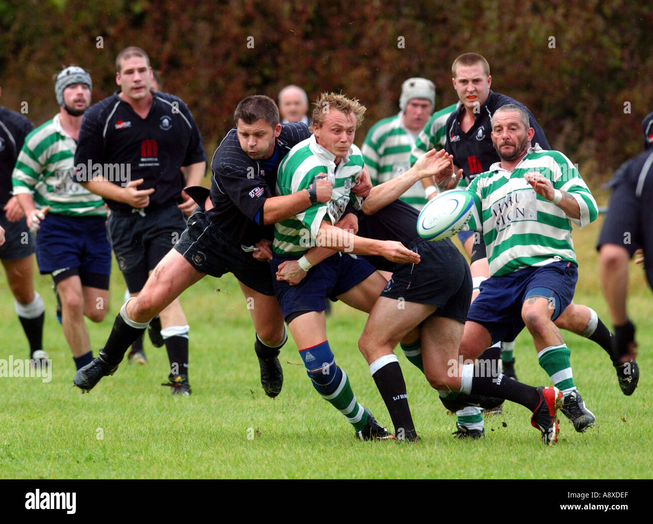 Action d'un match de ligue de rugby Banque D'Images