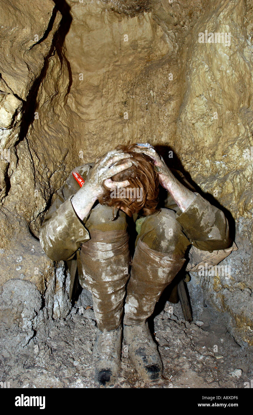 Un modèle d'un soldat souffrant de shellshock Banque D'Images