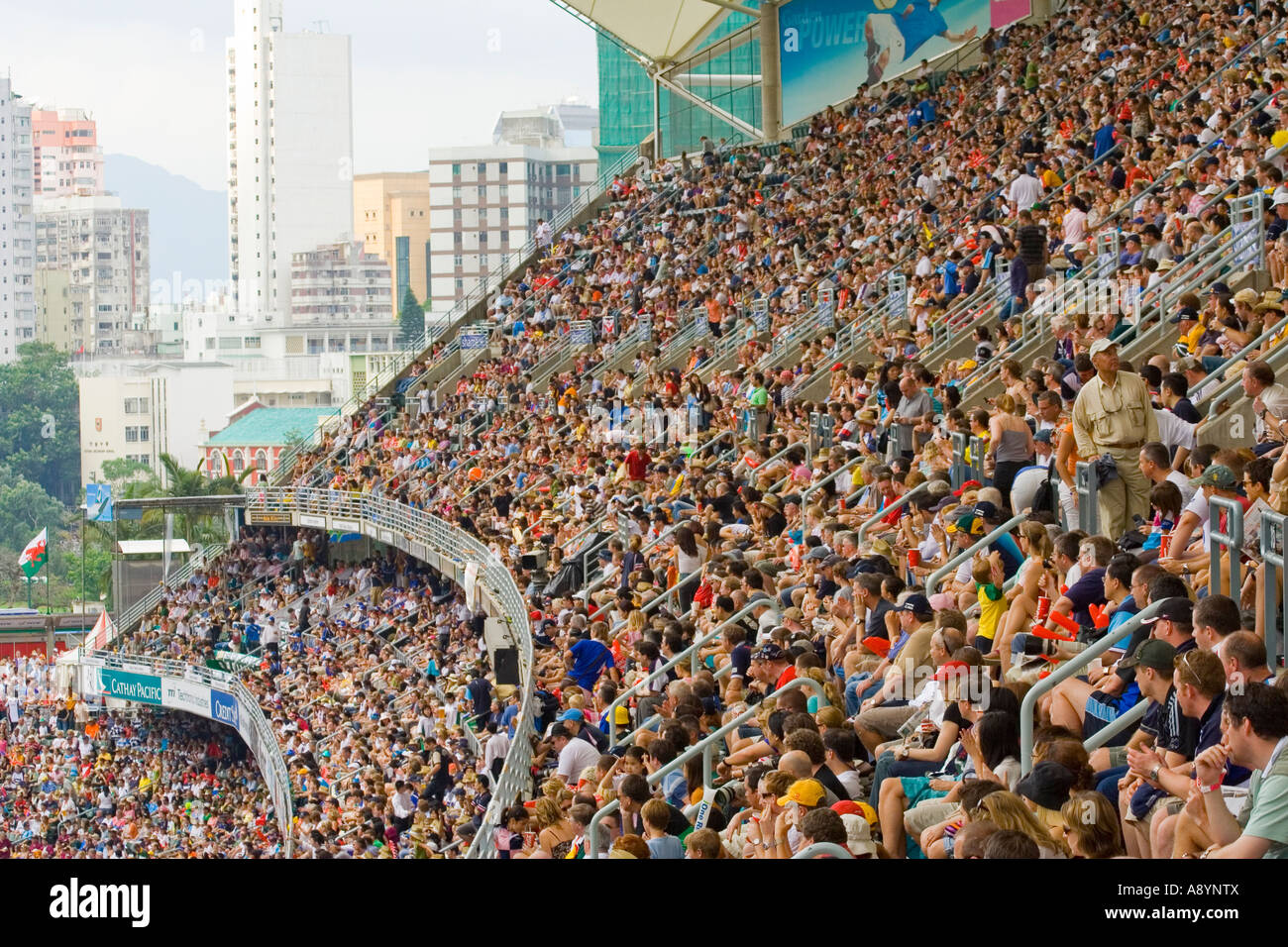 Des estrades bondées de Hong Kong de rugby à 7 2007 Banque D'Images