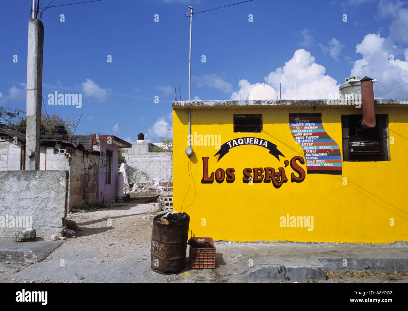 Petit restaurant à Cozumel mexique Banque D'Images