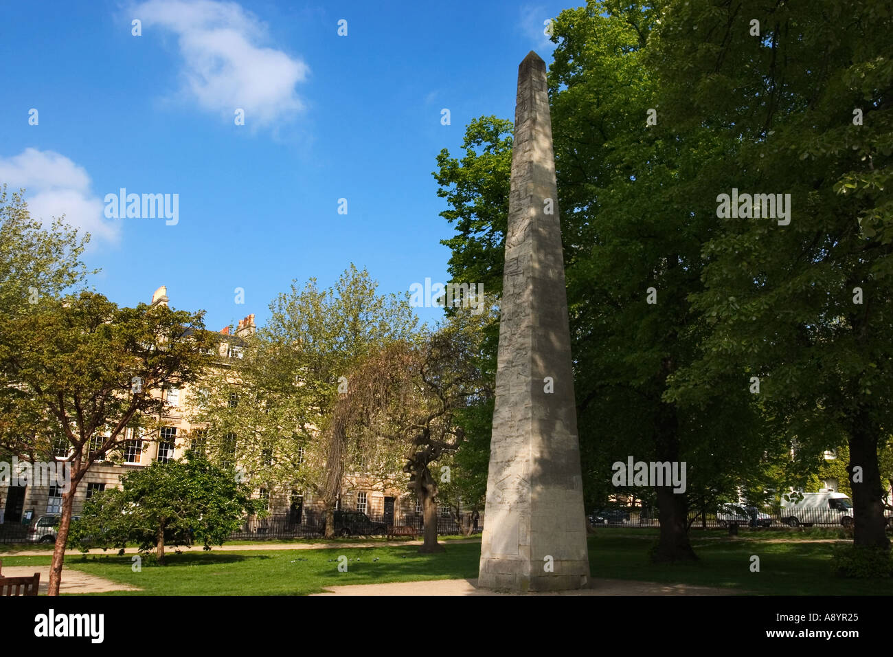 Obélisque de Richard Beau Nash sur Queen Square Somerset Bath Angleterre Banque D'Images