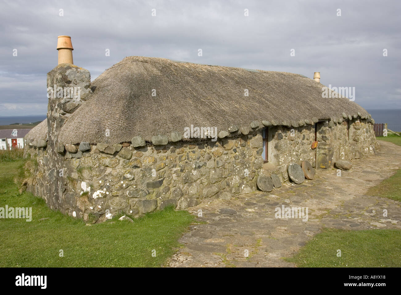 Vieux crofters cottage Museum de la vie de l'Île Île de Skye en Écosse Banque D'Images