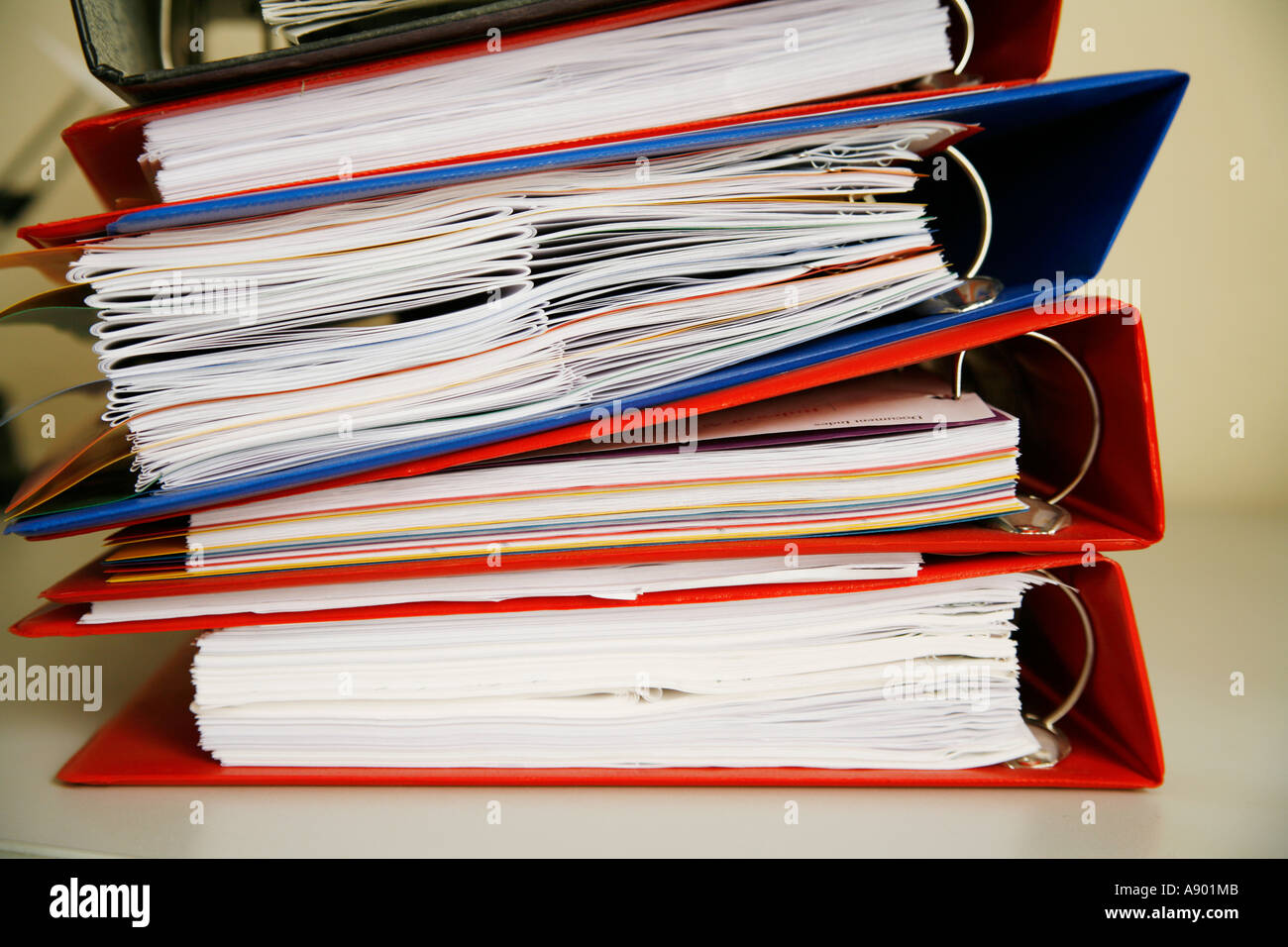 Pile de dossiers Banque D'Images