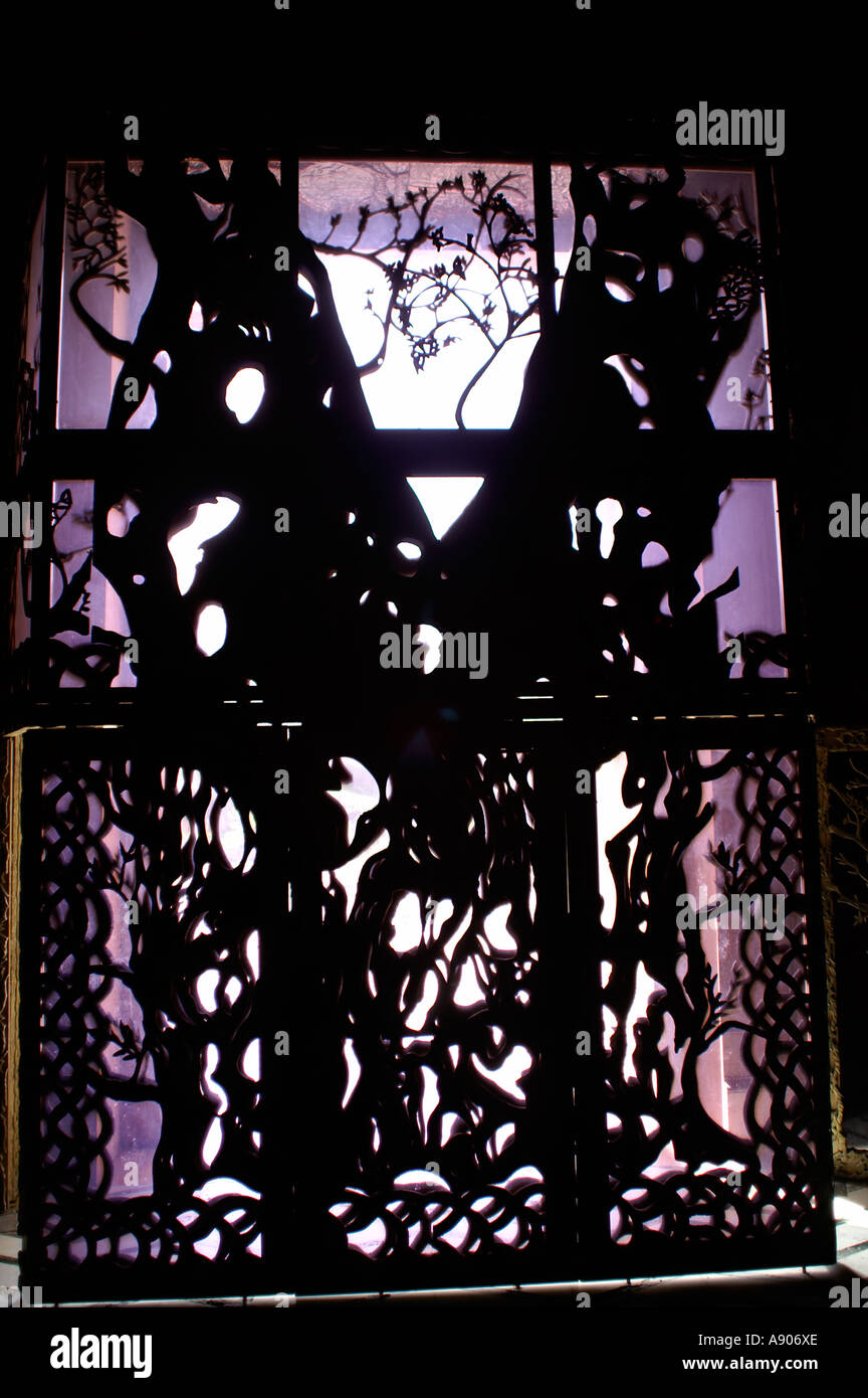 L'intérieur de la fenêtre Détail Eglise de toutes les nations à Jérusalem Banque D'Images