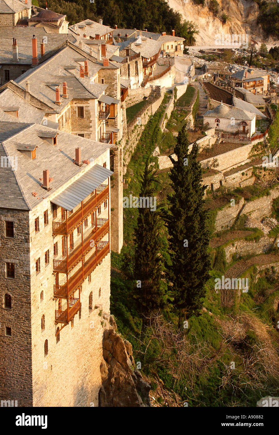 Monastère Agios St Paul Paulos, Xalkidiki, Athos Banque D'Images