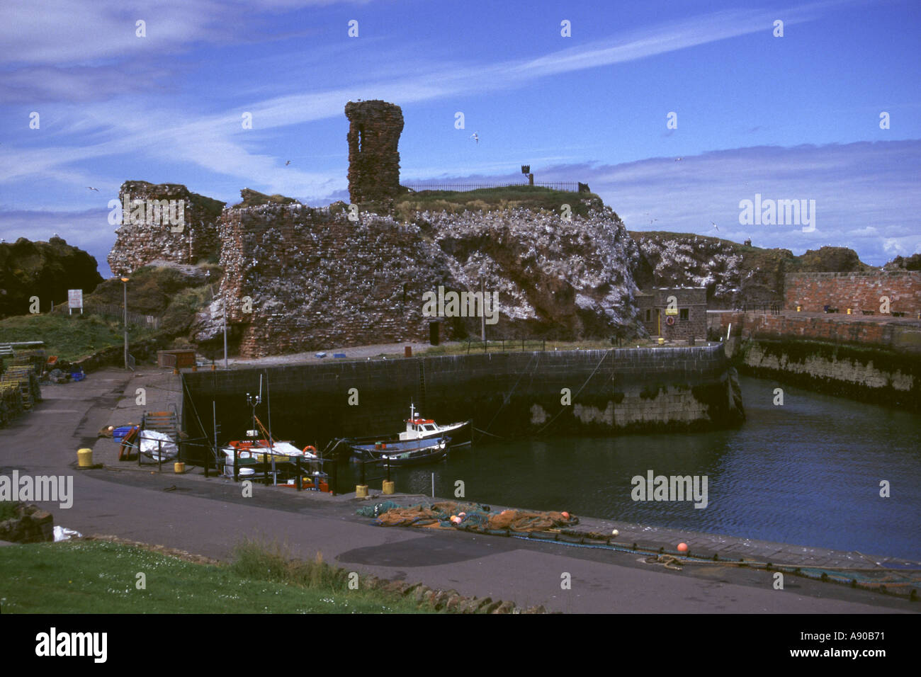 Ruines du château de DUNBAR DUNBAR, Port, East Lothian, Ecosse, Royaume-Uni Banque D'Images