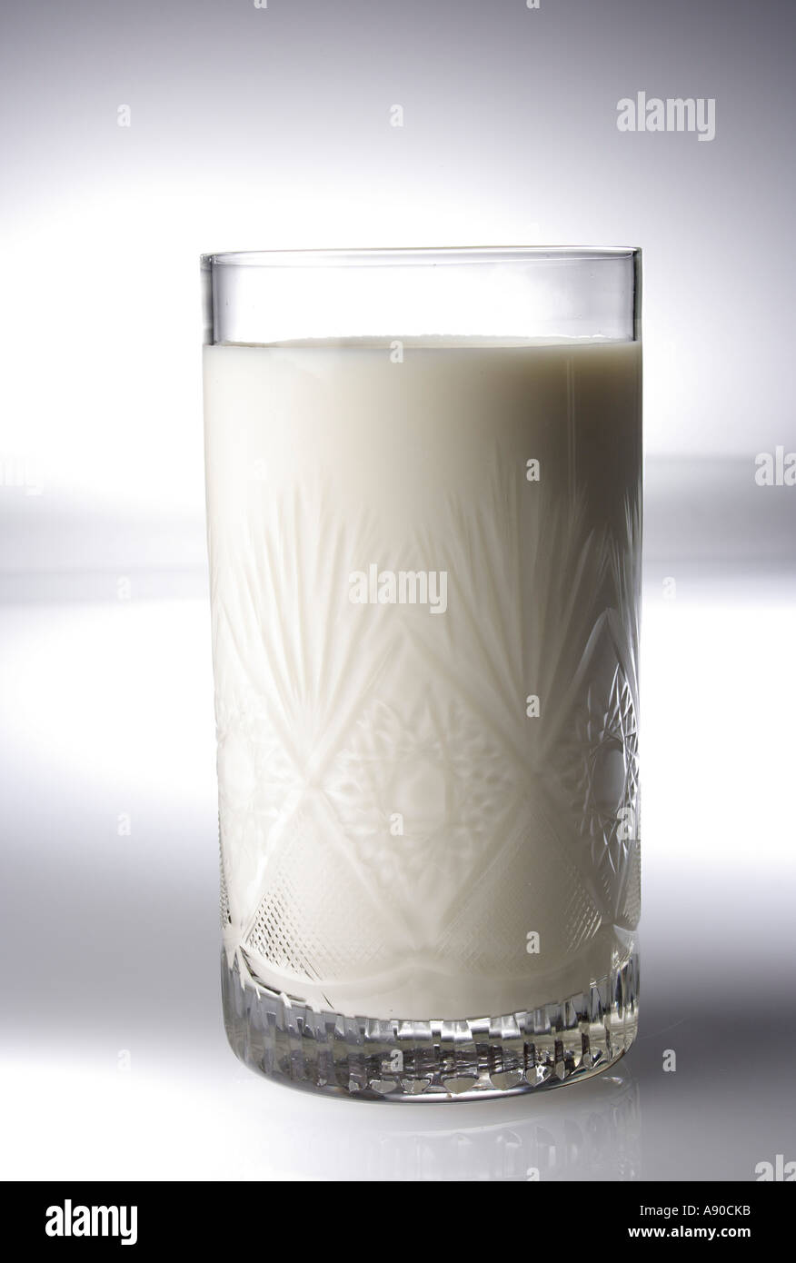 lait en verre transparent ordinaire Banque D'Images