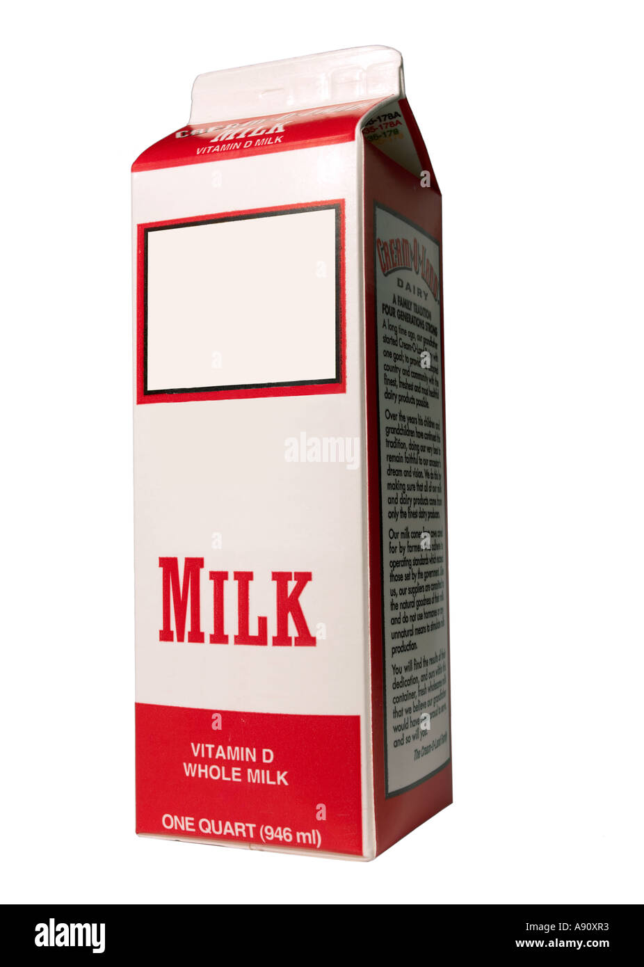 Quart milk carton Banque de photographies et d'images à haute résolution -  Alamy