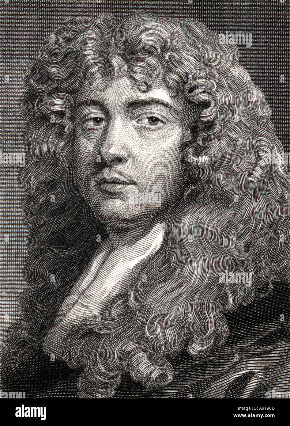 Sir Peter Lely, 1618 - 1680. Painter Dutch-English. Peint par lui-même. Gravée par William Edwards Banque D'Images