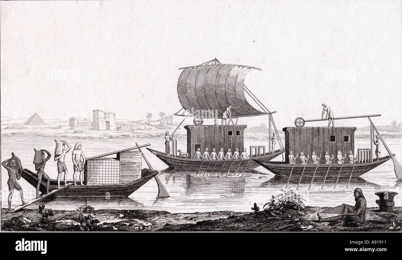 L'Égypte ancienne de la Navigation du Nil. Banque D'Images