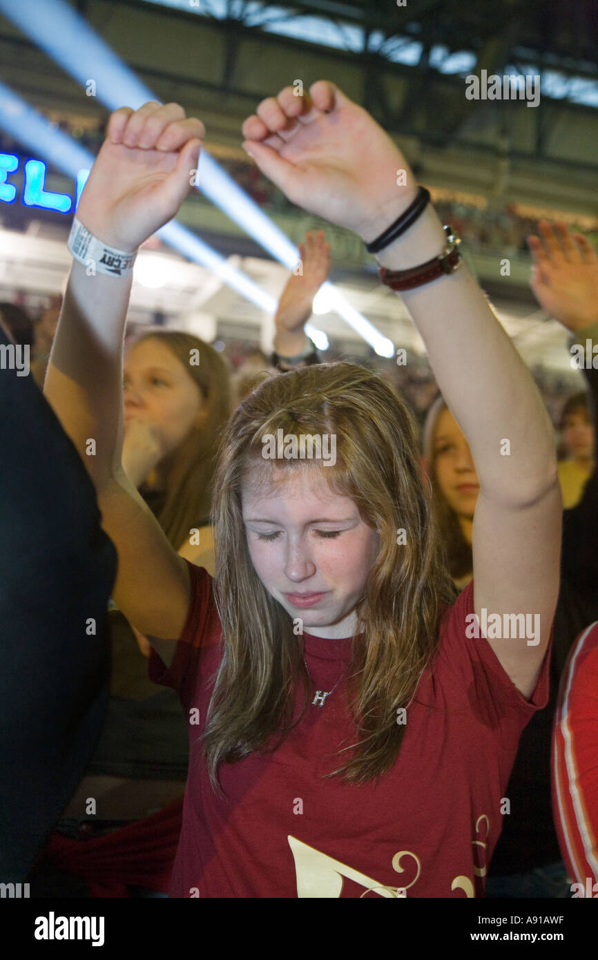 Rassemblement religieux pour les adolescents Banque D'Images