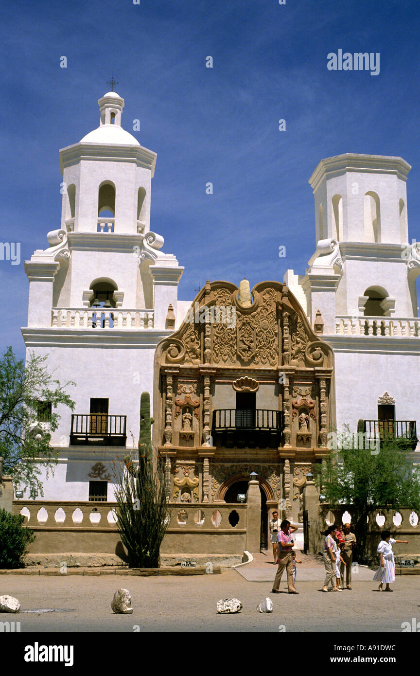 Mission San Xavier del Bac à Tucson, Arizona. Banque D'Images