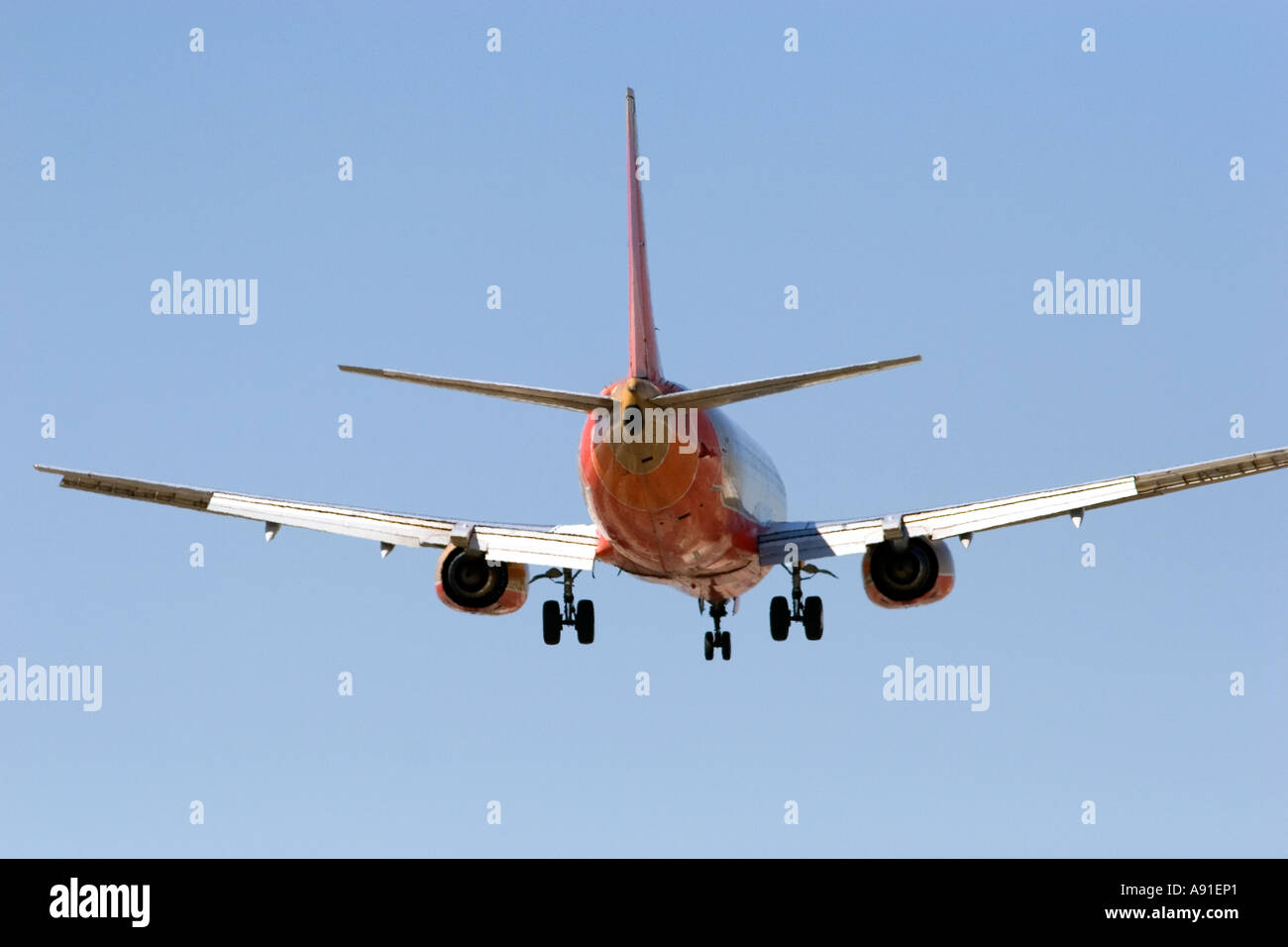 L'atterrissage du Boeing 737. Banque D'Images