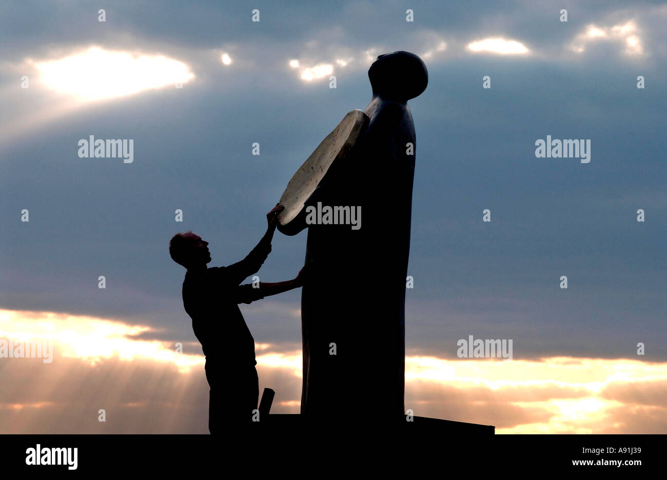 Sculpteur Giles Penny en monument Banque D'Images