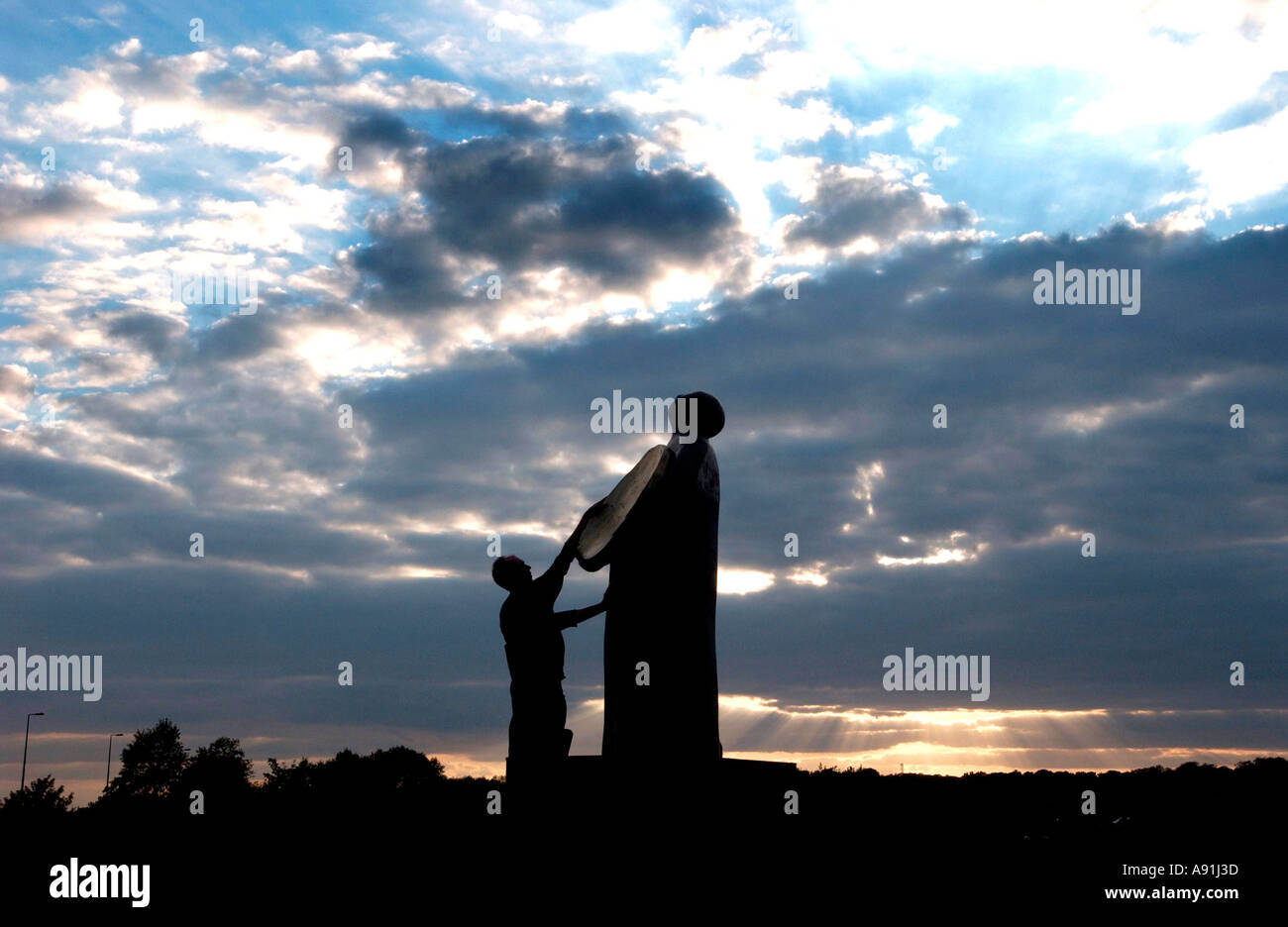 Sculpteur Giles Penny en monument Banque D'Images