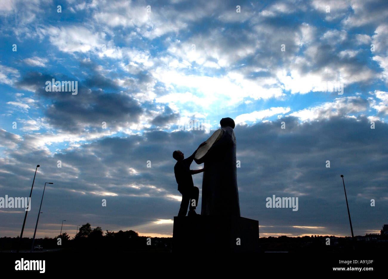 Sculpteur Giles Penny en monument Banque D'Images