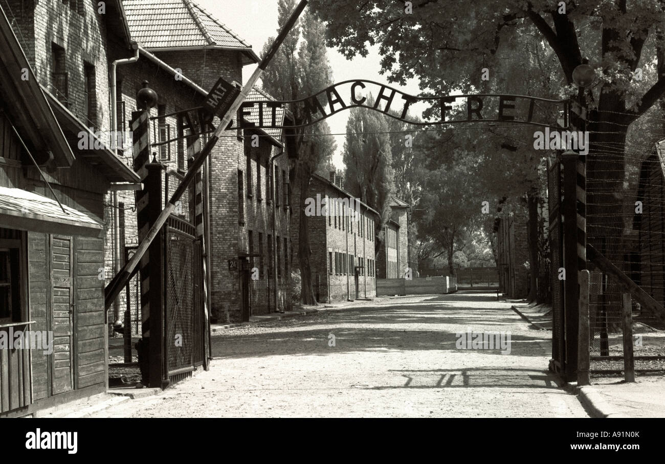 Auschwitz Camp de concentration Nazi, Oswiecim, Pologne Banque D'Images