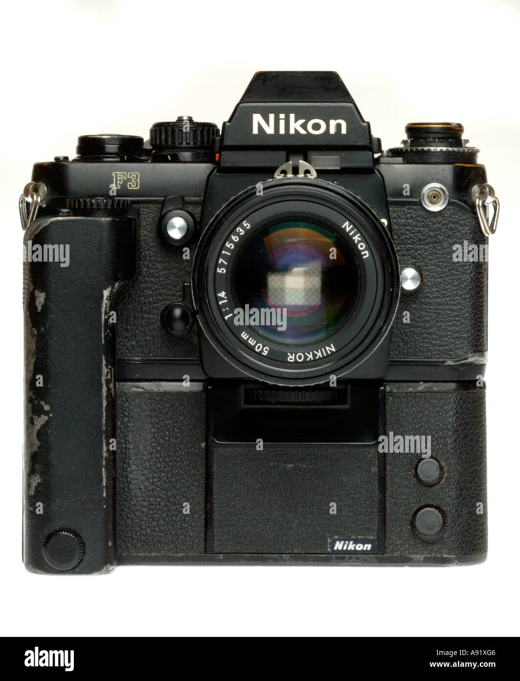 Appareil photo Nikon, F3 avec MD4 motordrive Banque D'Images