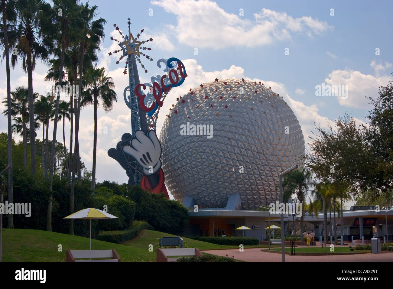 Spaceship Earth, Epcot Center, Walt Disney World Resort, Lake Buena Vista, Florida, USA Banque D'Images