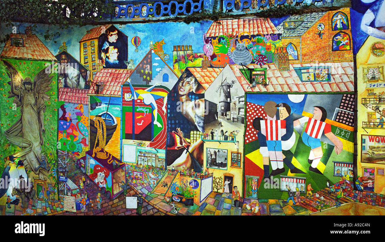 L'Art de la rue, Bland's Cliff, Scarborough, North Yorkshire, Angleterre Banque D'Images