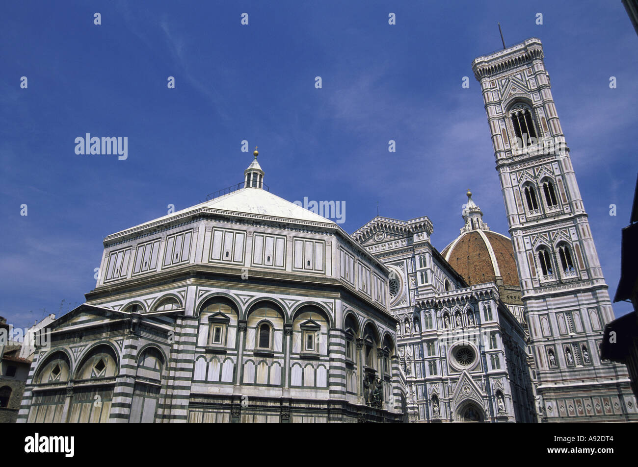 Baptistère Campanile Duomo Florence Italie Banque D'Images