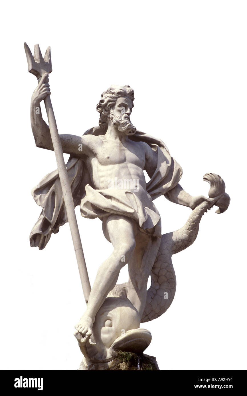 Statue de Poséidon Carcassonne France Banque D'Images