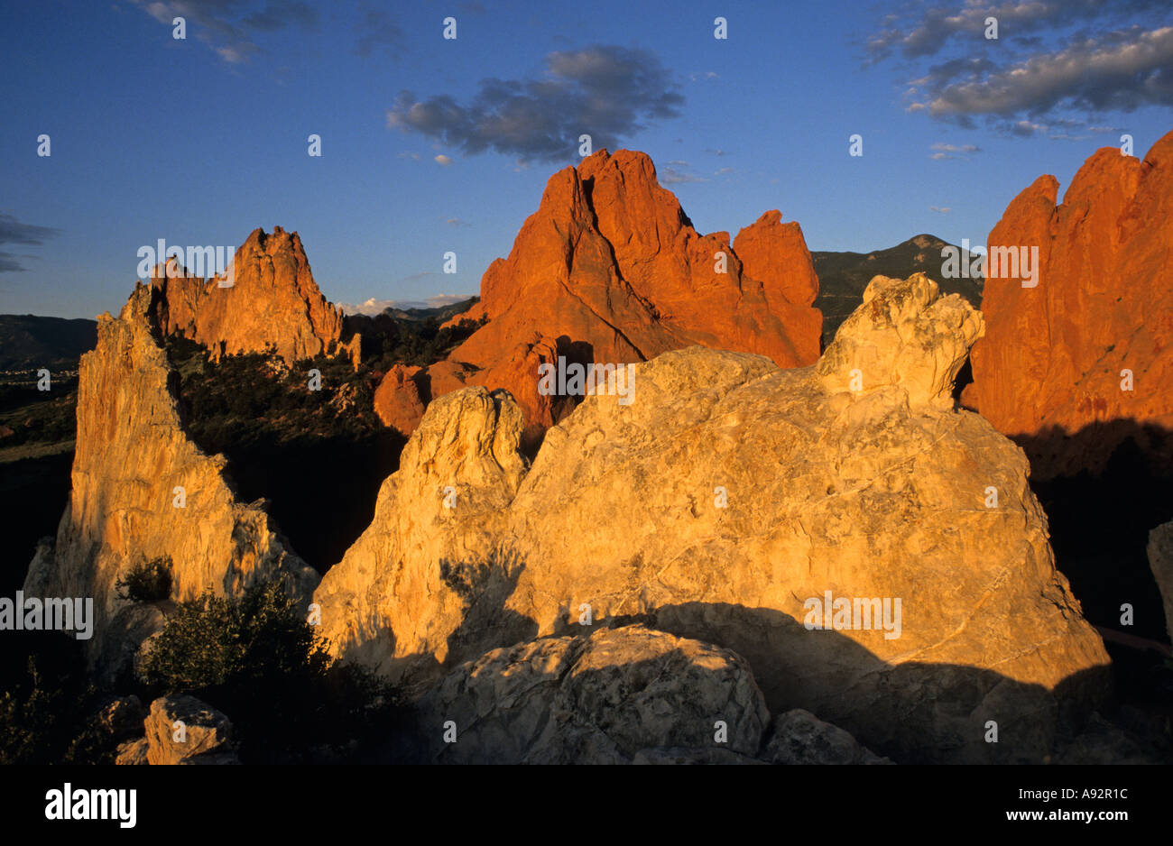 Projection du jardin des Dieux, Colorado, à l'intérieur d'une tente