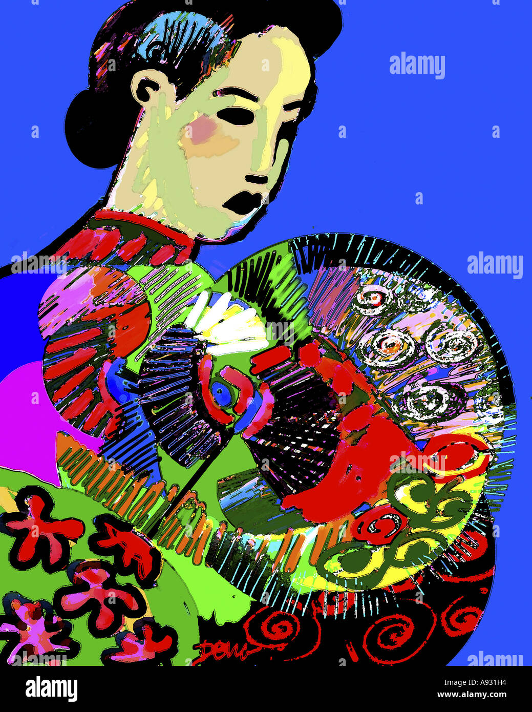 Jeune fille japonaise 2002 Diana Ong (b.1940) Sino/infographie Banque D'Images