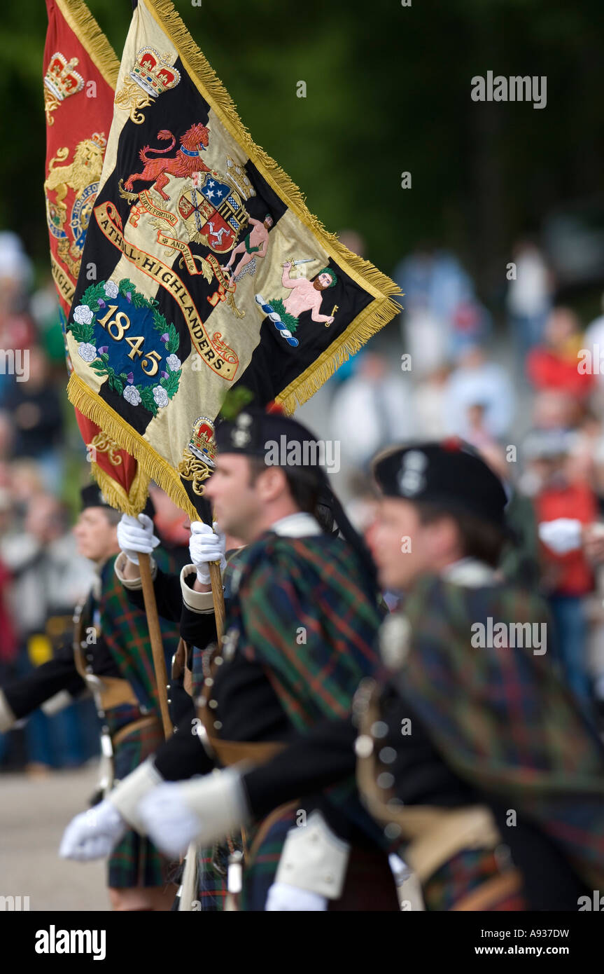 Atholl Highlanders parade en bannière Banque D'Images