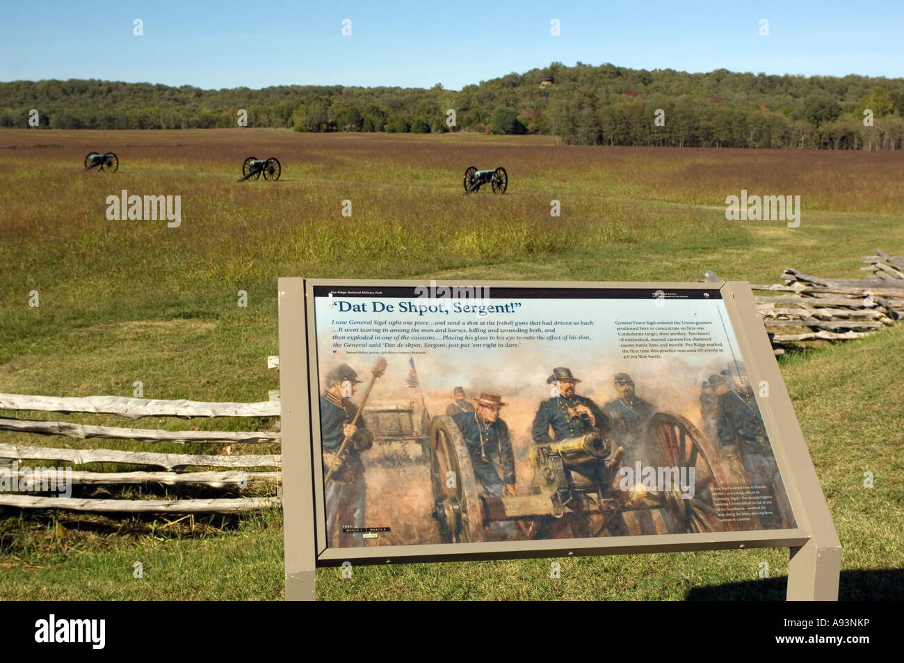 Pea Ridge National Military Park pour ARSign Pea Ridge National Military Park près de Garfield, Arkansas Banque D'Images