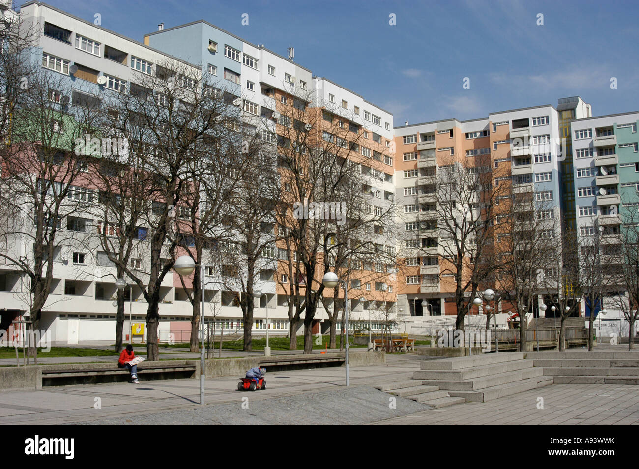 Appartement complexe sur la Rennbahnweg Banque D'Images