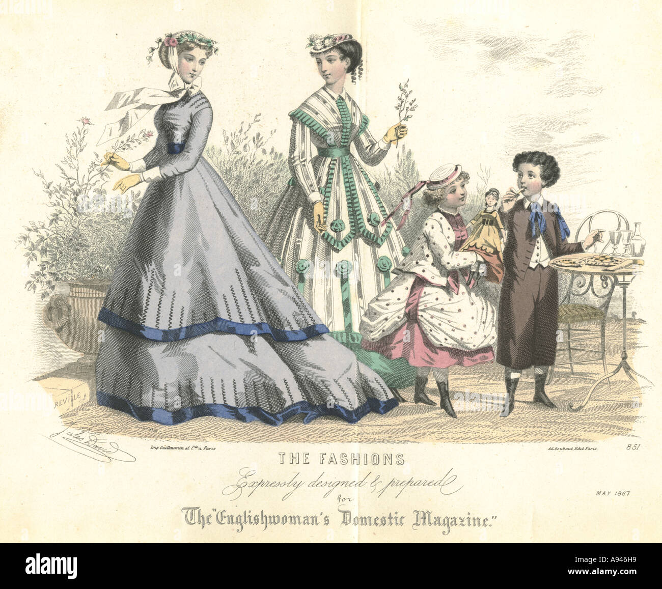Gravure de mode pour Mai 1867 Banque D'Images