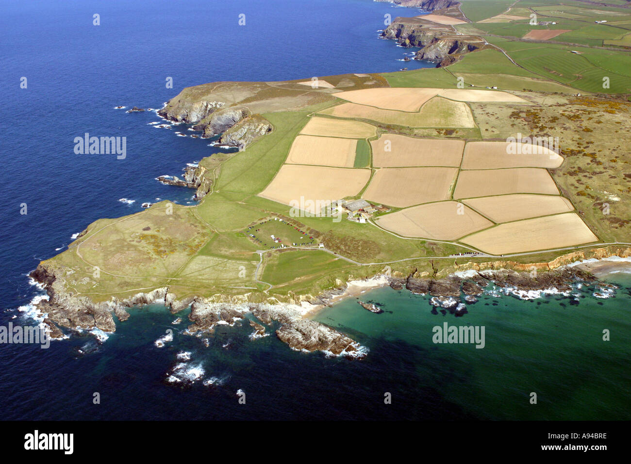Vue aérienne de Navax Point près de Gwithian Cornwall UK Banque D'Images