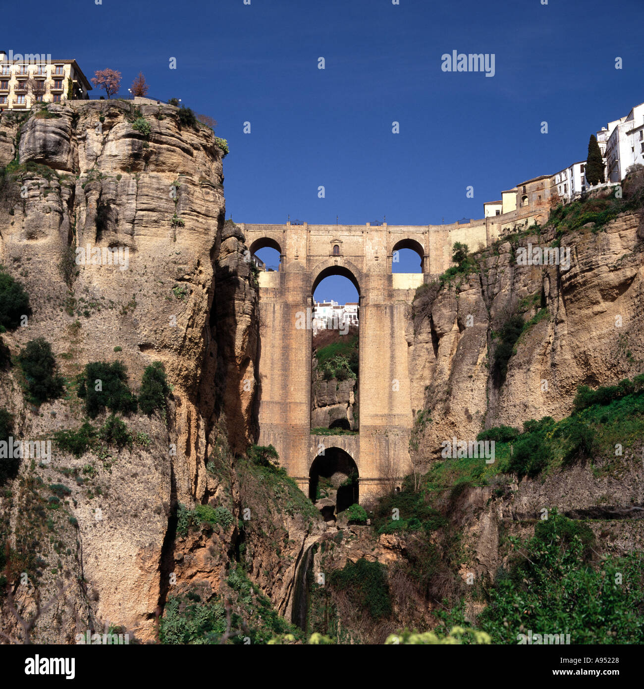 Puente Nuevo la Gorge El Tajo Ronda construit c1793 par Martin de Aldehuela Ronda Andalousie Espagne Banque D'Images