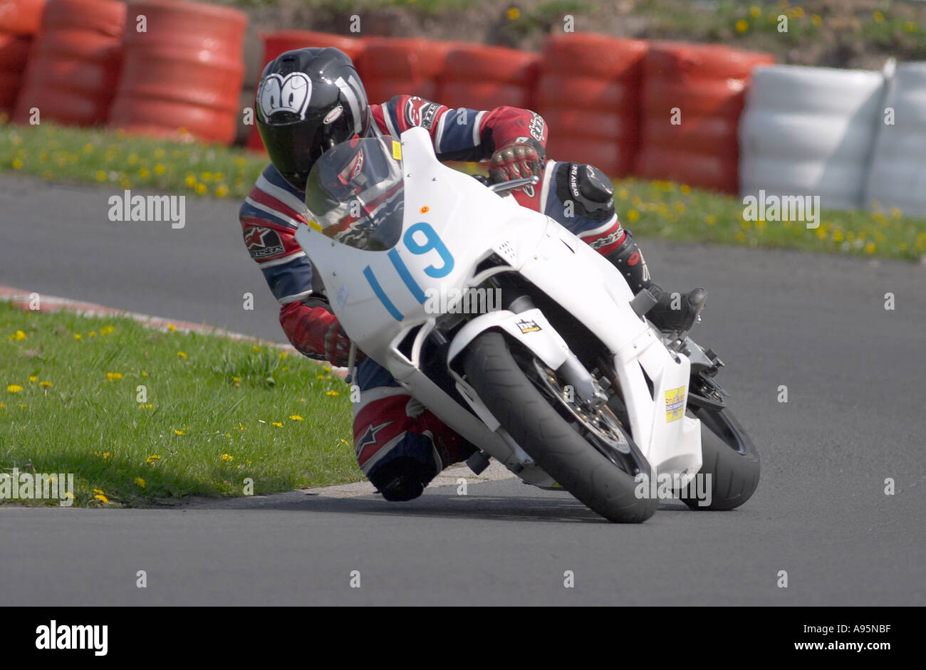 Les courses de moto au circuit de course Trois Soeur Ashton dans Makerfield Wigan Banque D'Images