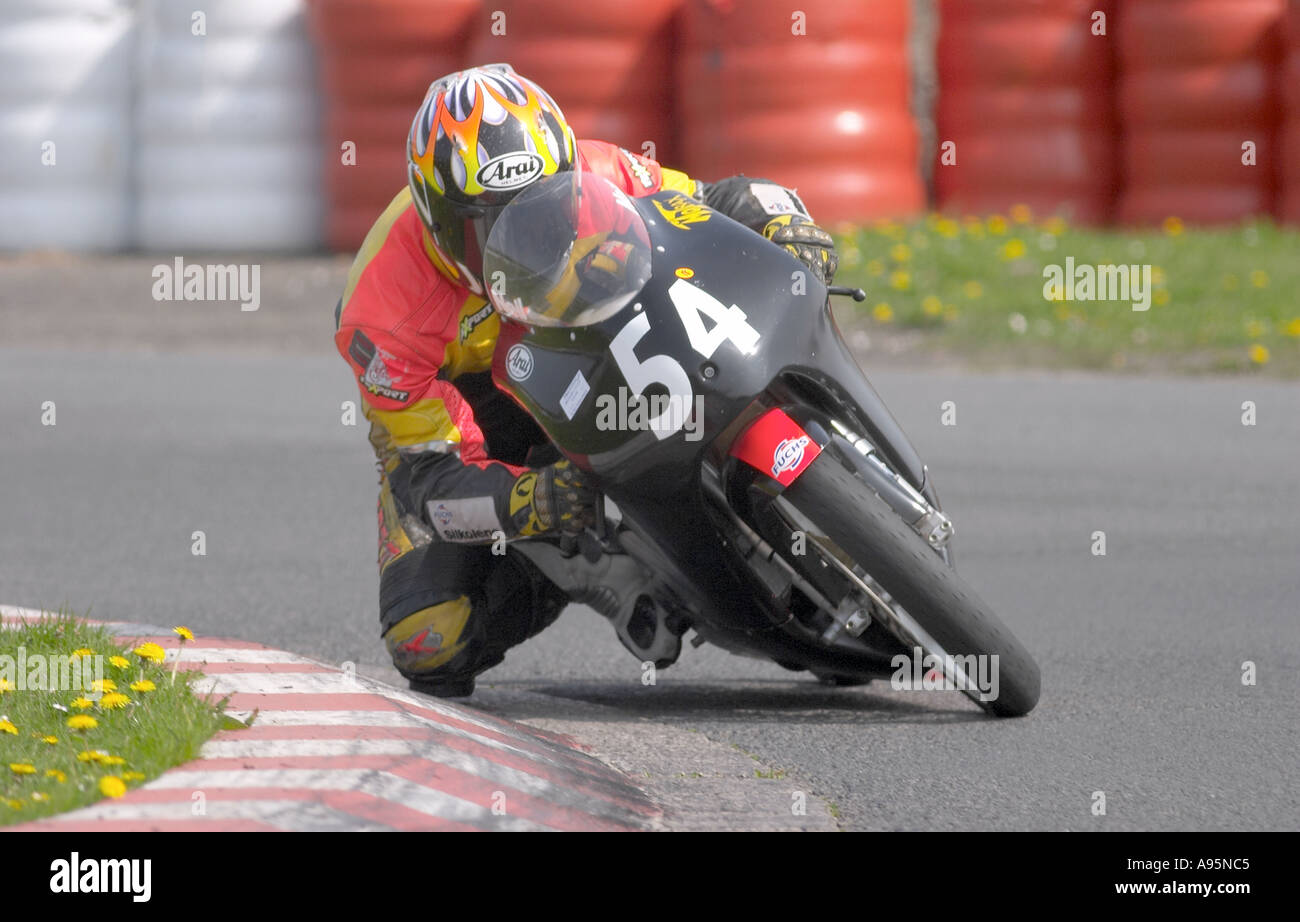 La course moto Trois Sœurs Racing Circuit Ashton dans Makerfield Wigan Banque D'Images