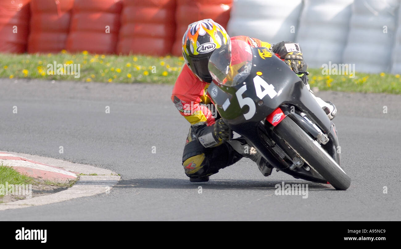 La course moto Trois Sœurs Racing Circuit Ashton dans Makerfield Wigan Banque D'Images