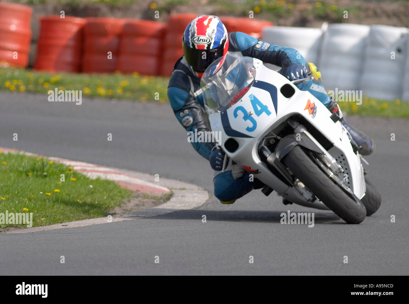 La course moto Trois Sœurs Racing Circuit Ashton dans Makerfield Wigan Banque D'Images