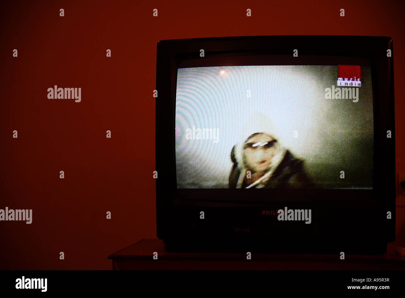 Music TV Channel, chambre d'hôtel, Ahmedabad, Gujarat, Inde Banque D'Images