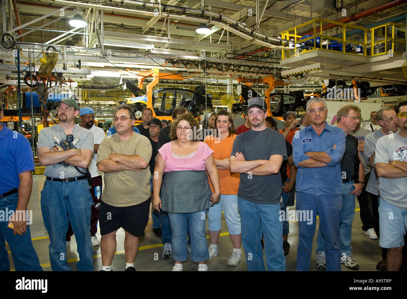 Les membres de United Auto Workers Banque D'Images