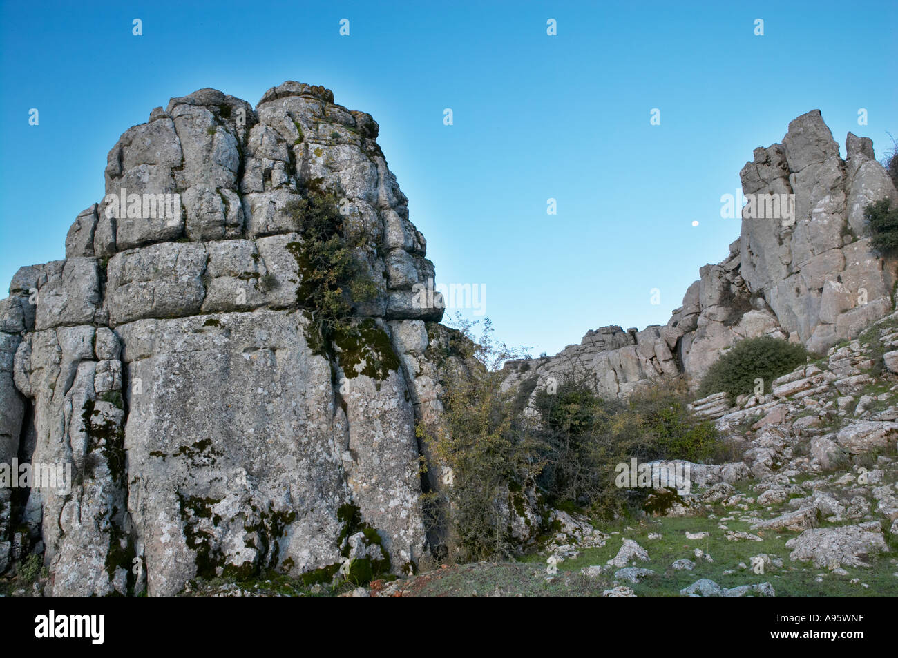 Zone d'intérêt géologique du Torcal de Antequera Málaga Espagne El Tornillo la vis Banque D'Images