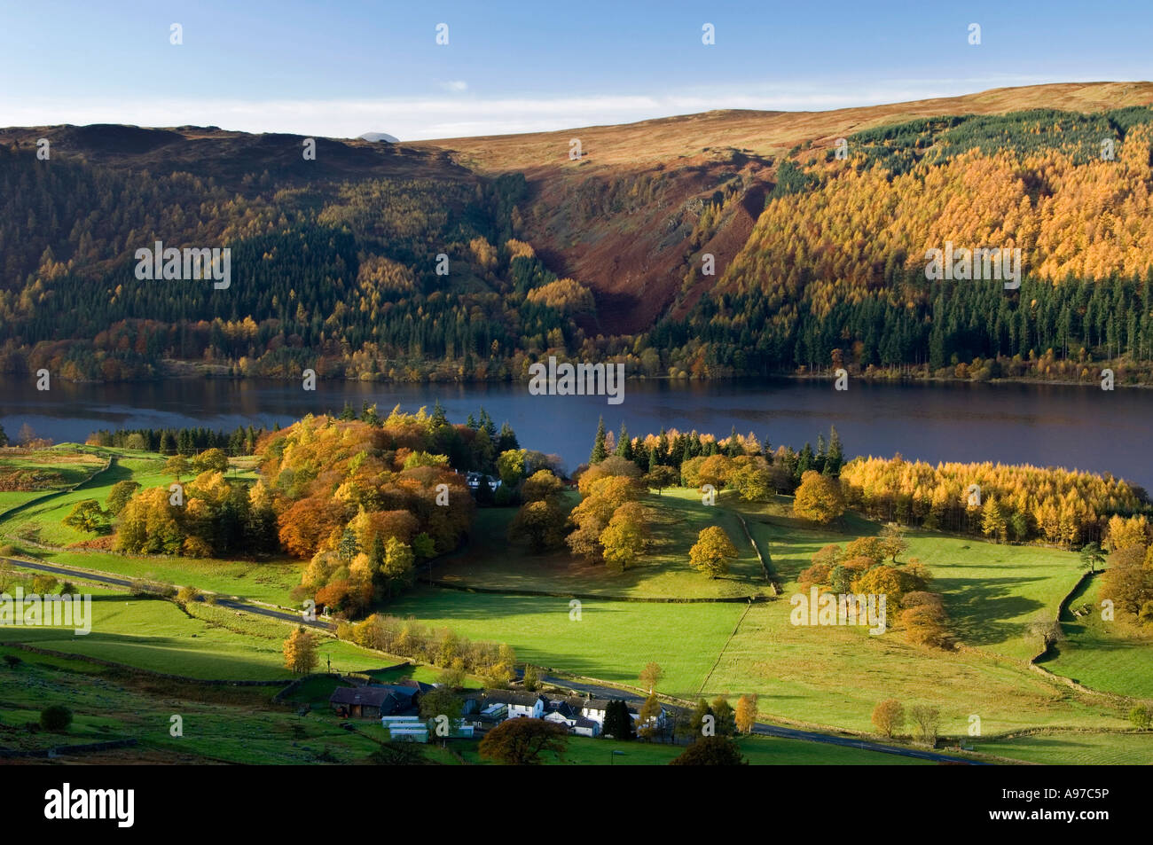 Thirlmere en automne, le Parc National du Lake District, Cumbria, England, UK Banque D'Images