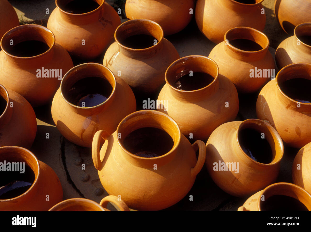 La poterie, poterie céramique, terre cuite, pots en argile, samedi, marché Mercado de Abastos, Oaxaca, Oaxaca de Juarez, l'état d'Oaxaca, Mexique Banque D'Images