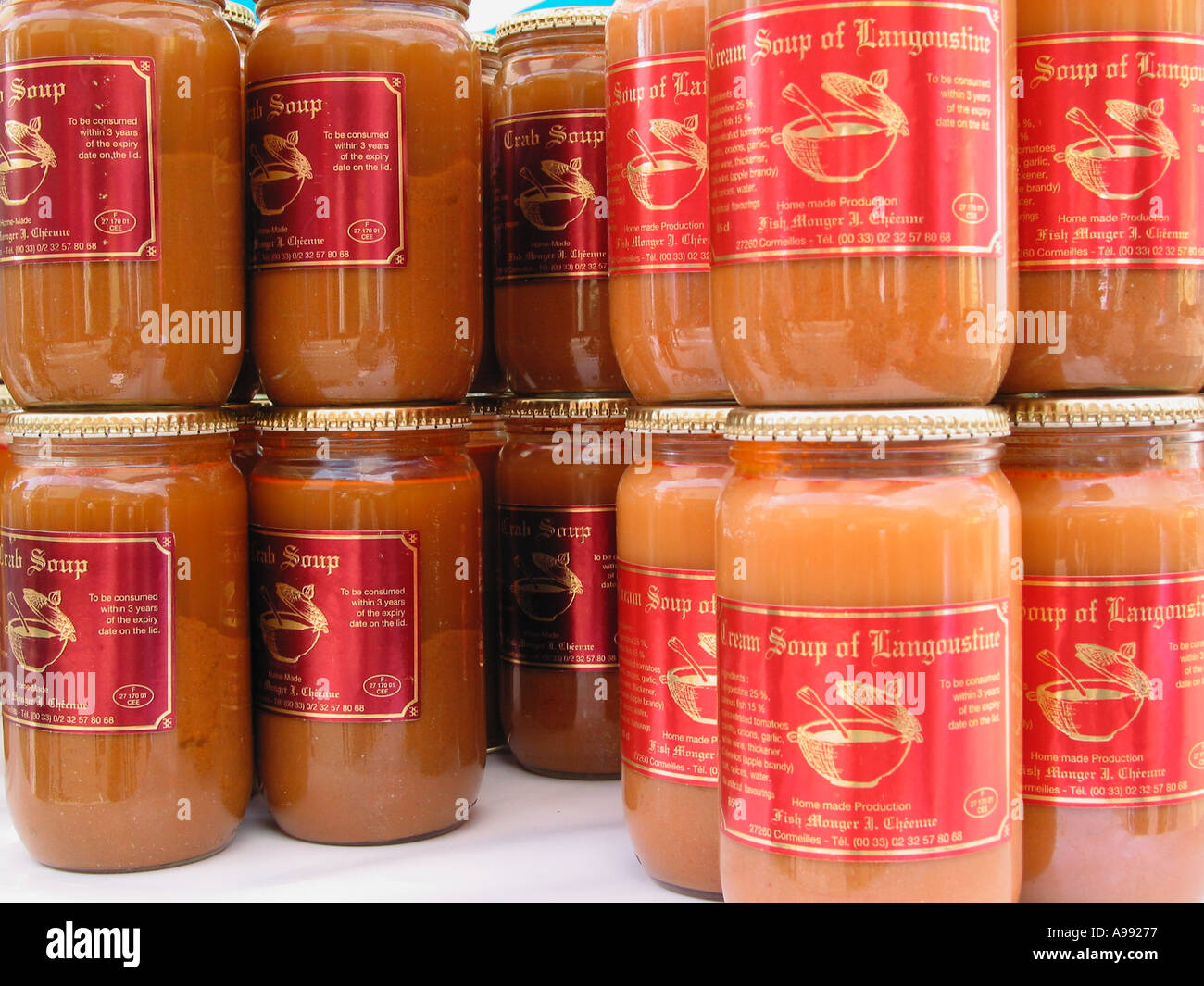 Soupe de langoustines en français Banque D'Images