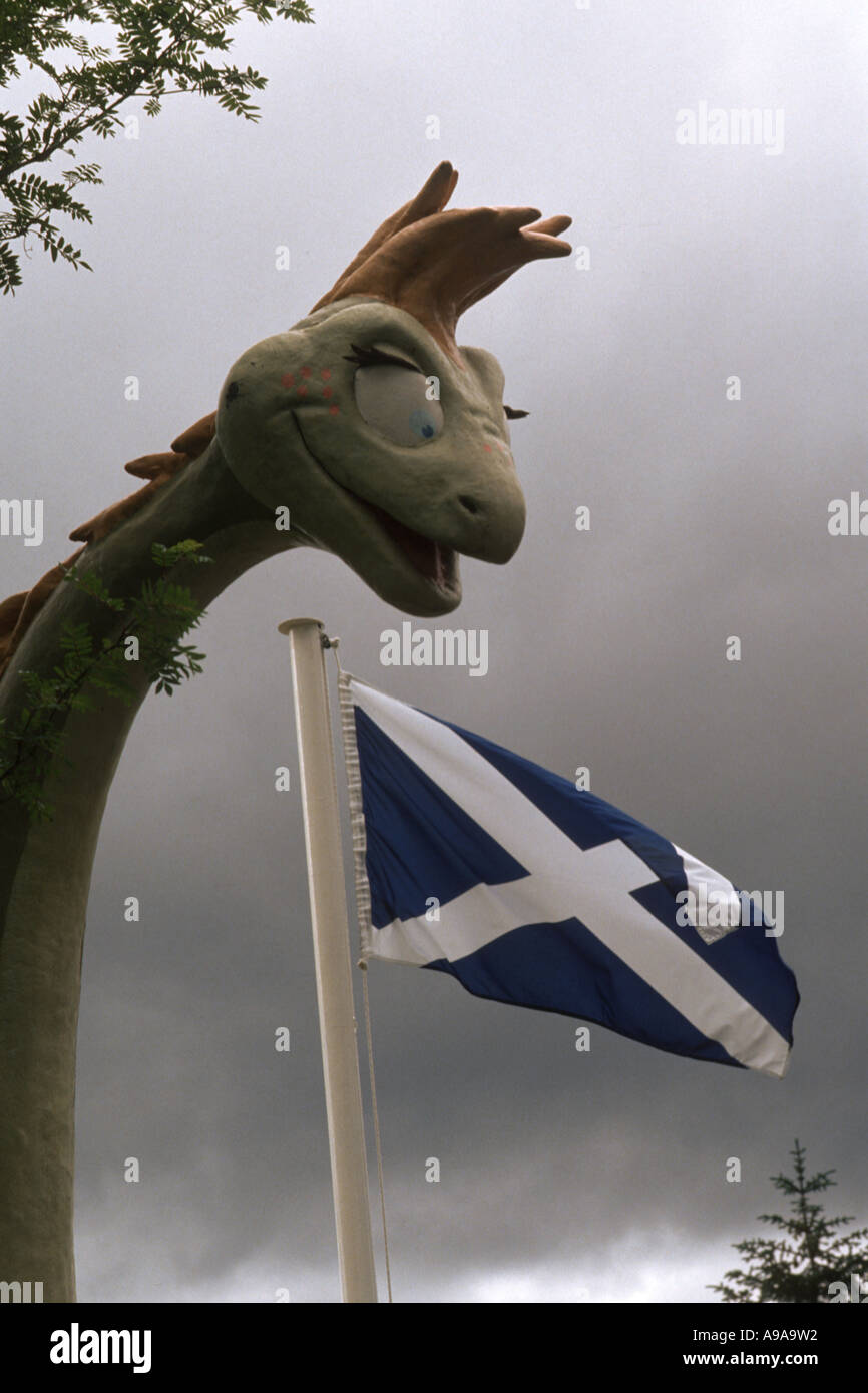 Symbole de l'écosse drapeau monstre Nessie Banque D'Images