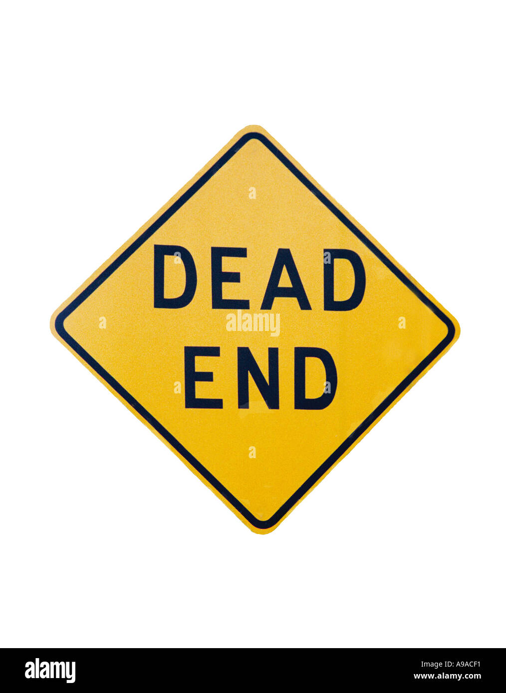 Dead End road sign jaune Banque D'Images