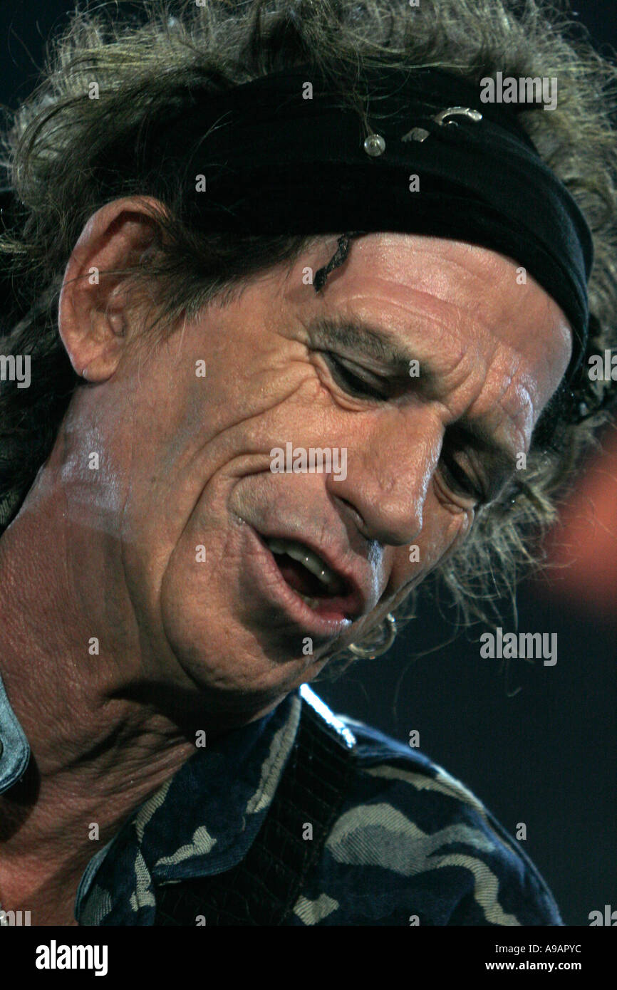 Le guitariste Keith Richards du légendaire groupe rock le concert des Rolling Stones à Sydney Avril 2006 Editorial Utilisez uniquement Banque D'Images